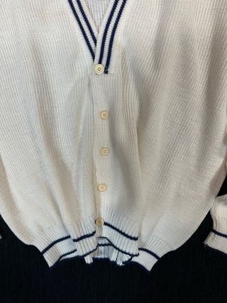 Cárdigan punto blanco retro L