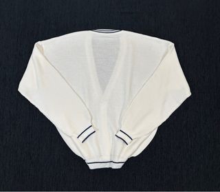 Cárdigan punto blanco retro L