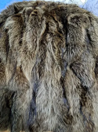 Giaccone in pelo naturale marrone/grigio nessuna m