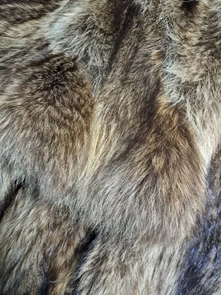 Giaccone in pelo naturale marrone/grigio nessuna m