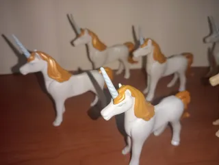 Playmobil-Lote Unicornios Blancos dorados fantasía