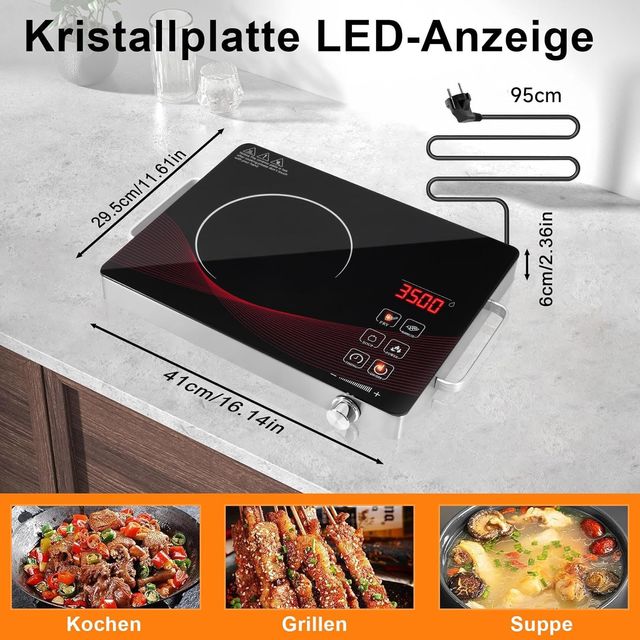 Piano cottura induzione 1 piastra 3500w