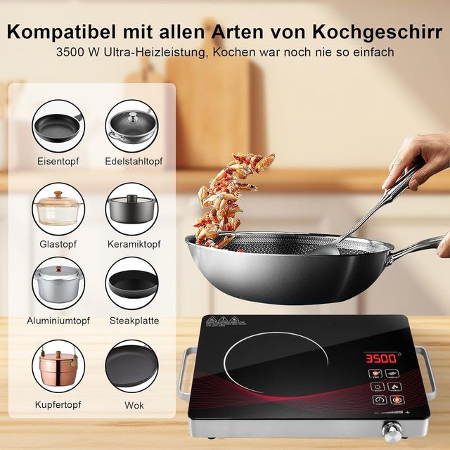 Piano cottura induzione 1 piastra 3500w