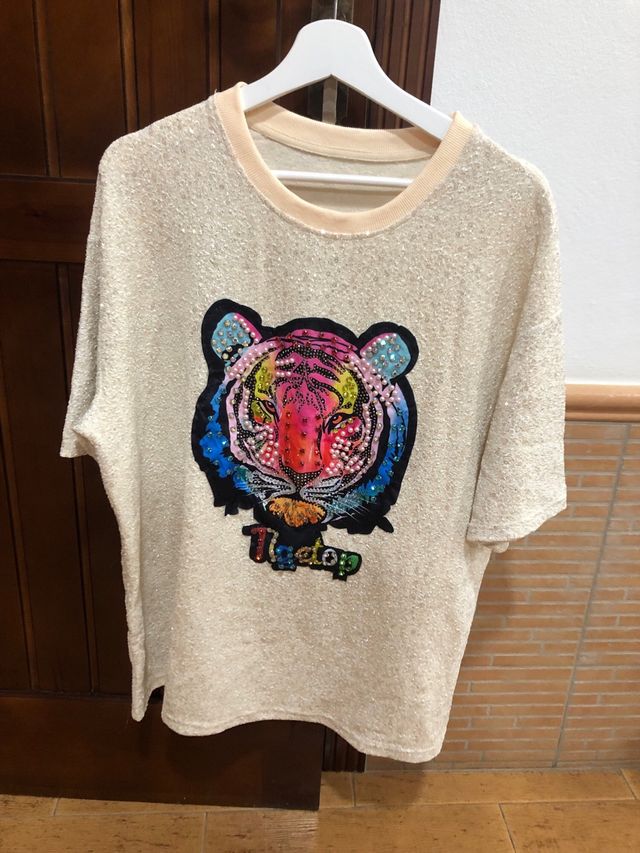 Maglietta Taglia Unica Tigre Scintillante