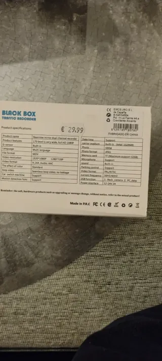 Cámara Coche Black Box Grabadora Tráfico