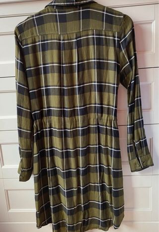 Vestido H&M cuadros verde y negro