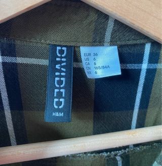 Vestido H&M cuadros verde y negro