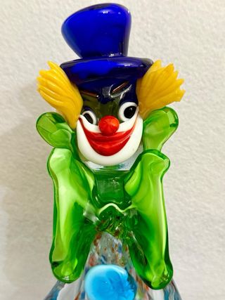 Statuina Pagliaccio Vetro Murano H 42cm