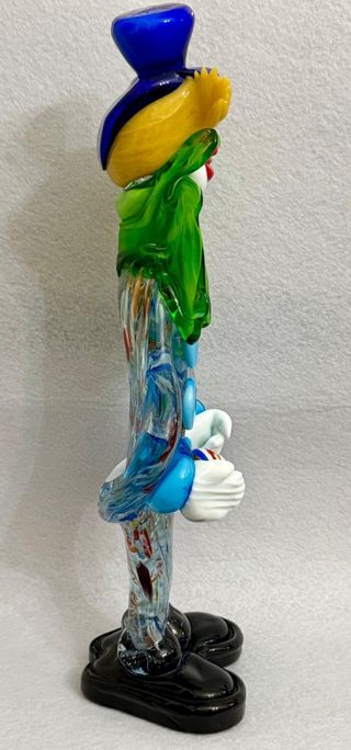 Statuina Pagliaccio Vetro Murano H 42cm