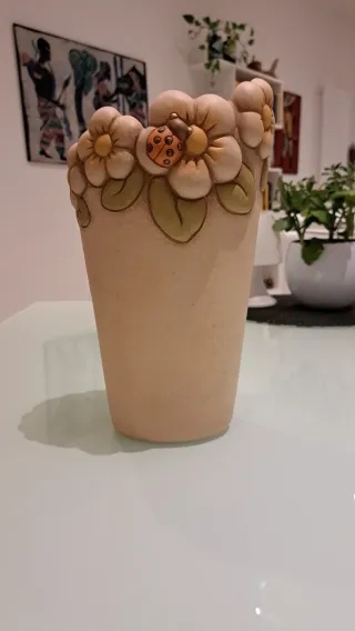 Vaso grande Thun fiori e coccinella