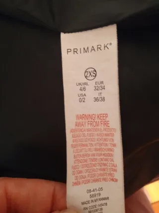 Chaqueta acolchada negra Primark Talla XXS