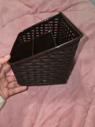 Organizador de maquillaje marrón oscuro