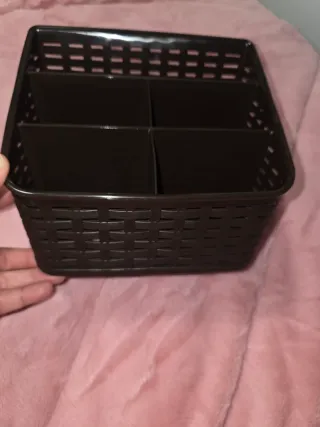 Organizador de maquillaje marrón oscuro