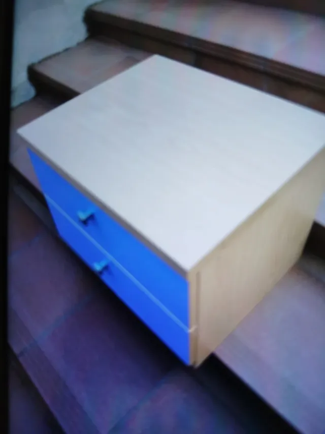 Mesita de noche madera 2 cajones