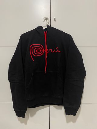 Sudadera negra Perú con capucha talla L
