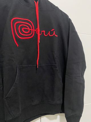 Sudadera negra Perú con capucha talla L
