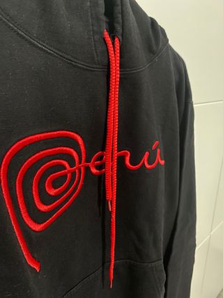 Sudadera negra Perú con capucha talla L