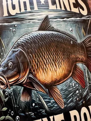 CARTEL DE PESCA CARPA BAJO EL AGUA CARPFISHING