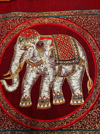 Tessuto dipinto elefante Thailandia