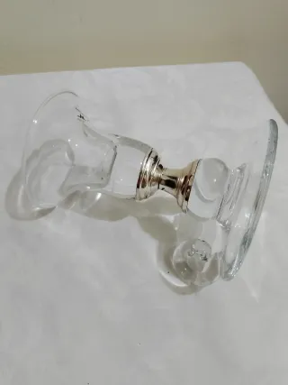 Porta candela cristallo e argento 925