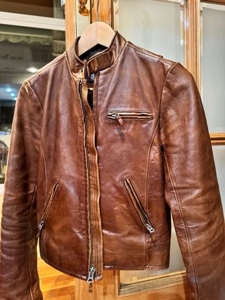 Cazadora Piel Marrón Ralph Lauren Talla S