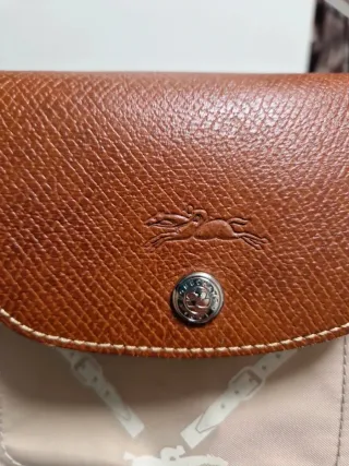 Bolso Longchamp Beige con Estampado Blanco