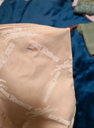 Bolso Longchamp Beige con Estampado Blanco