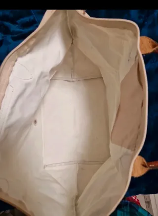 Bolso Longchamp Beige con Estampado Blanco