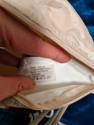 Bolso Longchamp Beige con Estampado Blanco