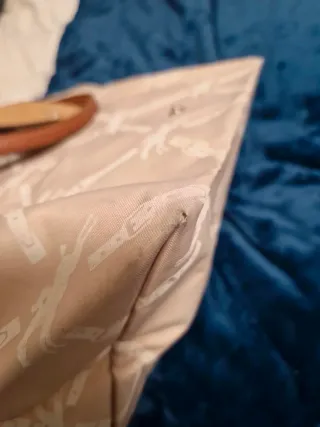 Bolso Longchamp Beige con Estampado Blanco