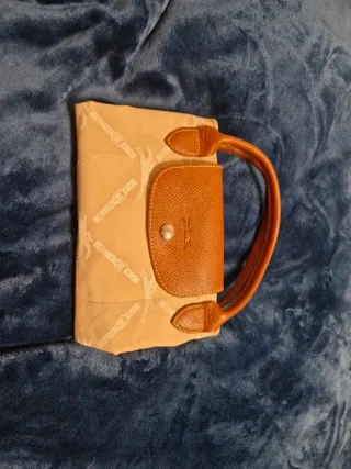 Bolso Longchamp Beige con Estampado Blanco