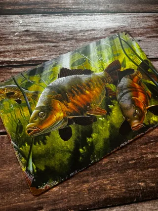 CARTEL DE PESCA CARPAS BAJO EL AGUA