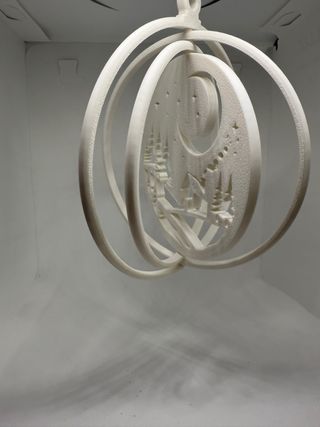 Bola Navidad 3D Luna y Árboles