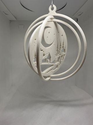 Bola Navidad 3D Luna y Árboles