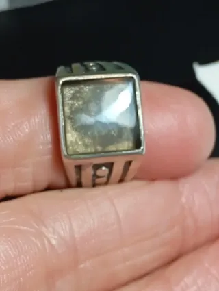 Anillo Plata Ley Sello Cuadrado