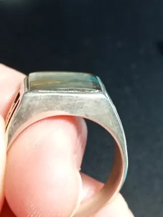 Anillo Plata Ley Sello Cuadrado