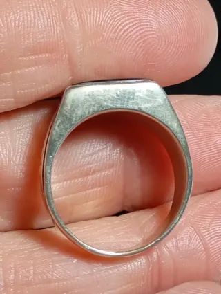 Anillo Plata Ley Sello Cuadrado