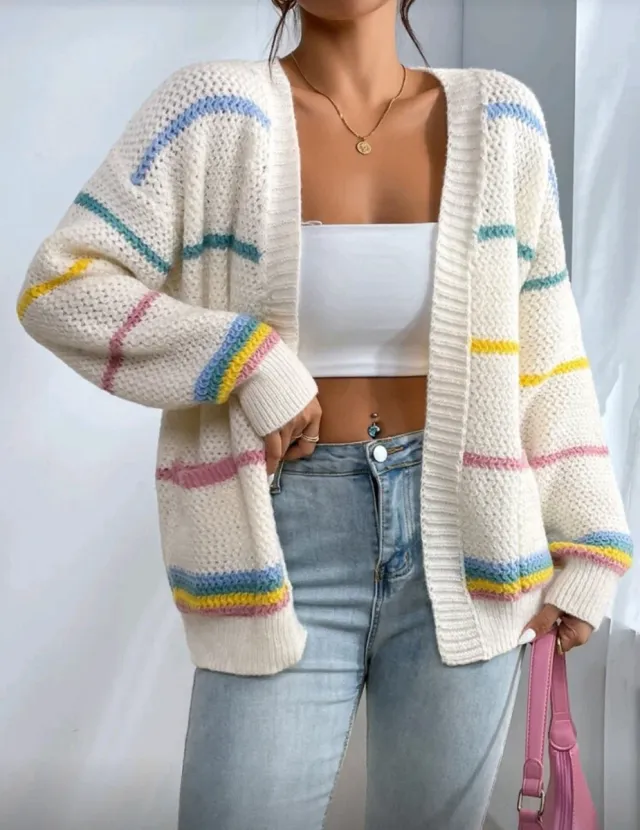 Giacchetta a maglia multicolore