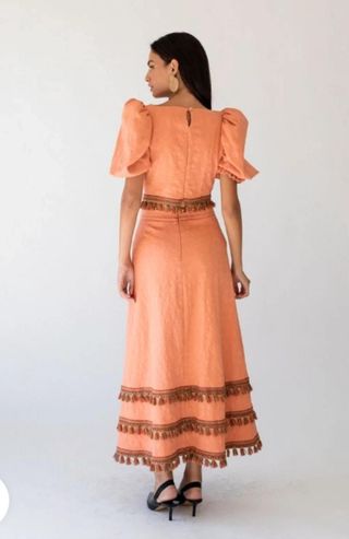 Conjunto Blanca Martin naranja vestido