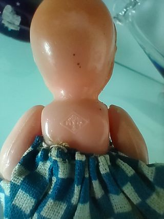 Bambola celluloide anni 60 occhi mobili