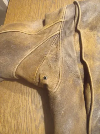 Chaqueta Cuero Vintage Aviador Marrón