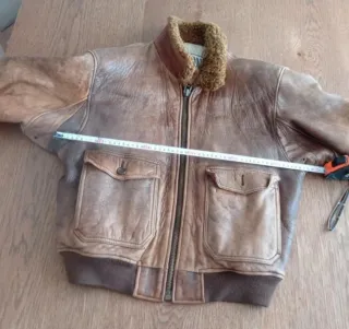 Chaqueta Cuero Vintage Aviador Marrón