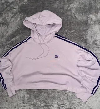 Sudadera Crop Top Adidas Morada Hoodie Y2K S