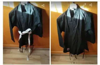 Traje Karate Talla 2 Negro Cinturón Blanco