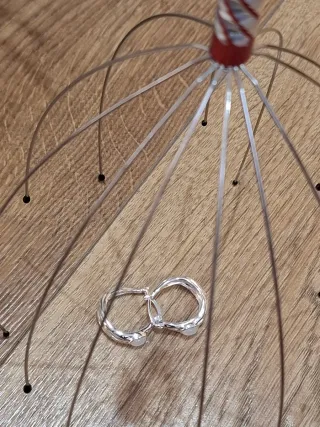 Pendientes Aro Baño Plata Piedra Blanca