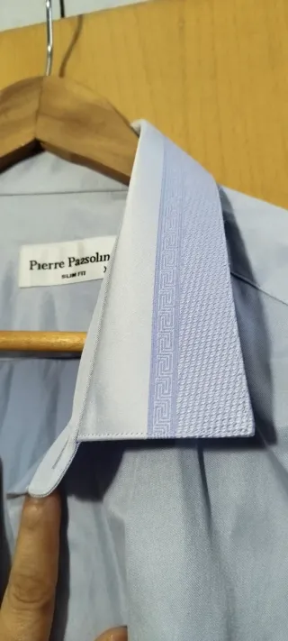 Camisa Pierre Pazolin Slim Fit Azul Talla L