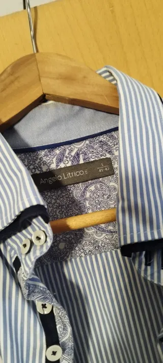 Camisa Pierre Pazolin Slim Fit Azul Talla L