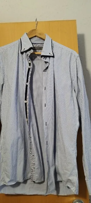 Camisa Pierre Pazolin Slim Fit Azul Talla L