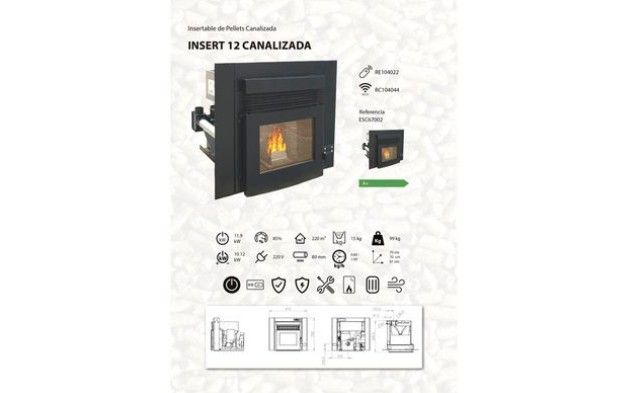 Estufa de Pellets insertable Nueva ESC67002GRA