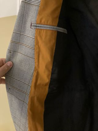 Chaqueta Zara Cuadros Gris como nueva